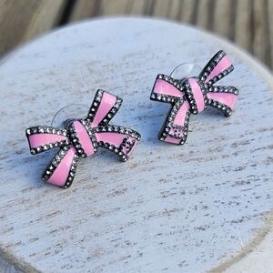 Pink Bow Earrings (Stamped) HQ